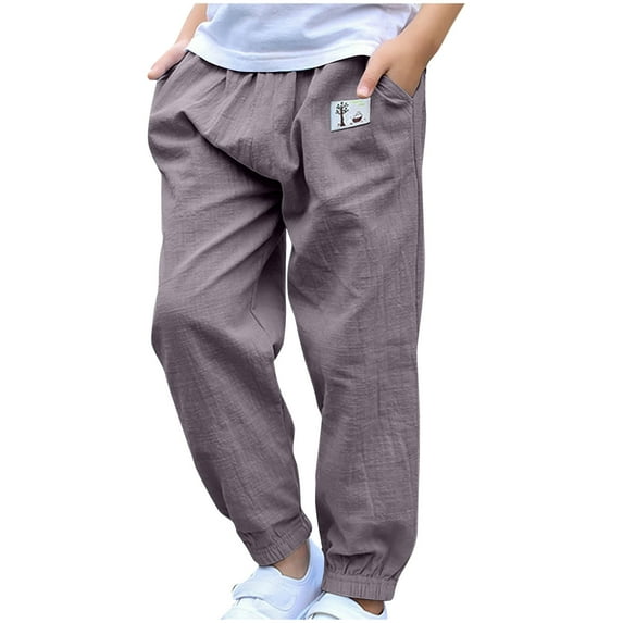 Kids Boys Athletic Sweatpants Elastic Waist Sport Joggers Pants with Pocket Casual Lightweight Active Running Pants Size 3-10 Years