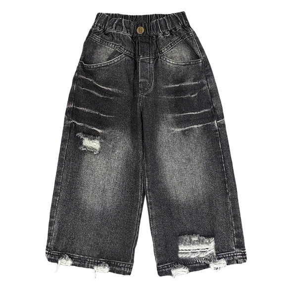 Kids Boys Baggy Jeans Cargo Jogger Pants Stretch Elastic Waist with Pocket Classic Fit Pull On Preemie Baby Boy Clothes5-6 Years