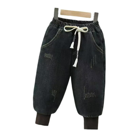 Kids Boys Baggy Jeans Jogger Pants ForBoys Elastic High Waisted Straight with Pocket Classic Fit Pull-On 3-4 Years Boys Clothes