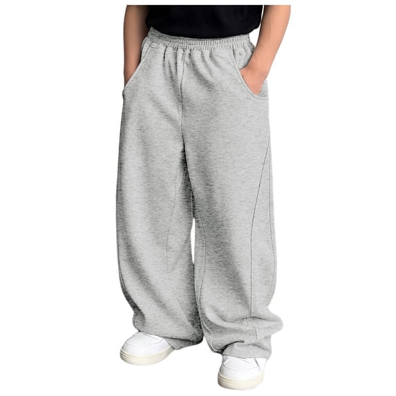 Kids Boys Baggy Sweatpants Relaxed Wide Leg Trousers Trendy Streetwear 4-15Y