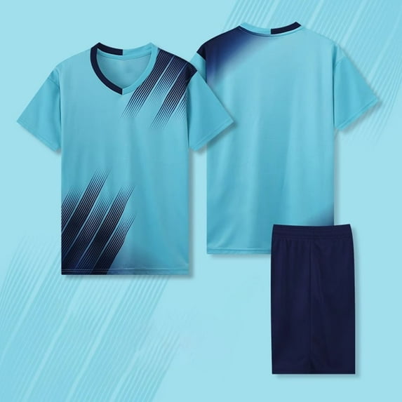 Kids Boys Basketball Football Uniform Jersey Tracksuit Short Sleeve Sport T-Shirt Tops with Shorts Set