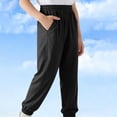 thumbnail image 1 of Kids Boys Breathable Joggers Elastic Waist Patch Detail Athletic Track Pants for Running Sports School Playwear, 5T-16Y, 1 of 6