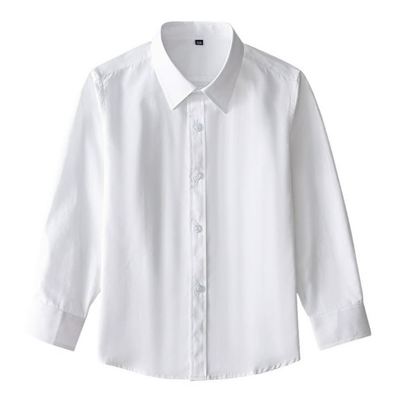 Kids Boys' Button Down Shirts Girls White Shirt Dress Shirt Graduation Shirts 100 Days Of School Shirt 6-7 Years