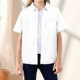 thumbnail image 1 of Kids Boys' Button Down Shirts White Shirt for Boys Dress Shirt Boys Formal Outfit Girls Uniform Shirts 6-7 Years, 1 of 6