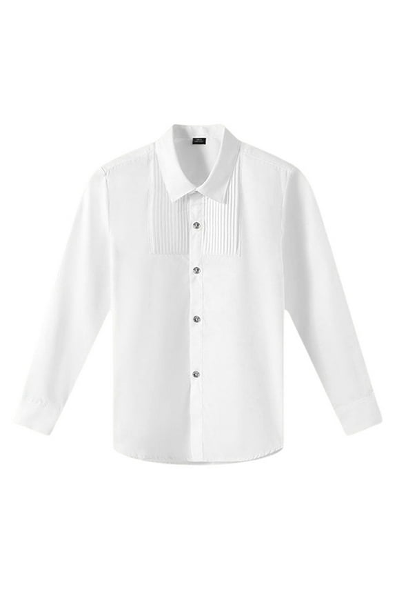 Kids Boys Button Down Shirts White Uniform Shirts for Boys Graduation Shirts Uniforms for Boys