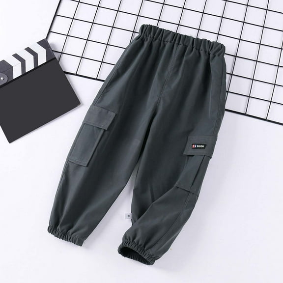 Kids Boys Cargo Pants Jogger Pants for Boys High Elastic Waisted with Pocket Loose Fit Boys Athletic Pants Hip Hop Pants Kids Clothes 7-8 Years