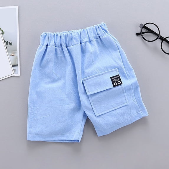 Kids Boys Cargo Shorts Elastic Waist – Versatile Summer Bottoms in Sizes 110-160, Comfortable Casual Outdoor Playwear with Functional Pockets for Daily Adventures