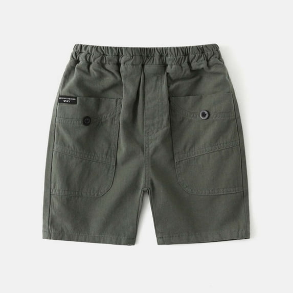 Kids Boys' Cargo Shorts Lightweight Casual Elastic Waist Drawstring Outdoor Shorts with Pockets Boys Clothes 3-4 Years Boys Clothes