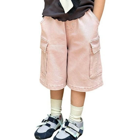 Kids Boys' Cargo Shorts Loose Casual Drawstring Elastic Waist Outdoor Shorts with Pockets Boy Outfits 4-5 Years Boys Clothes