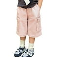 thumbnail image 1 of Kids Boys' Cargo Shorts Loose Casual Drawstring Elastic Waist Summer Trendy Shorts with Pocket Boy Clothes 4-5 Years Boys Clothes, 1 of 7