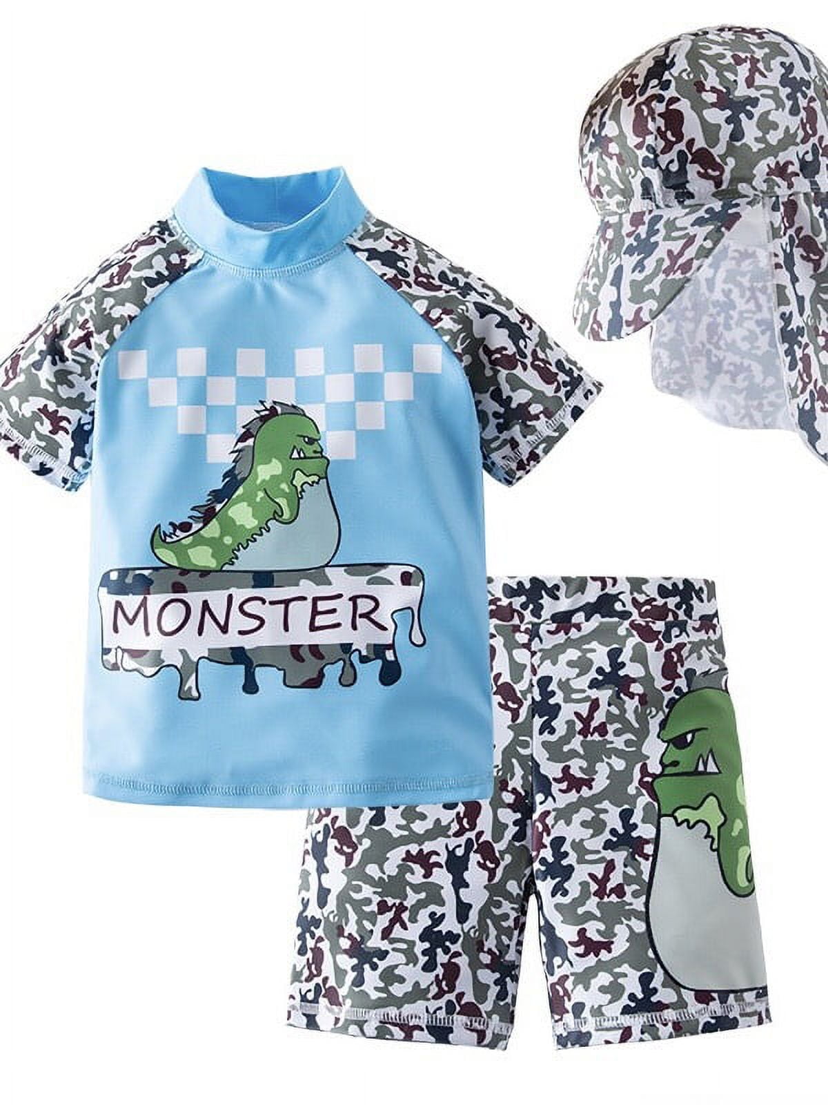 Funtasia Too Boys Blue Rash Guard Shirt - Trio of Fish main image 1