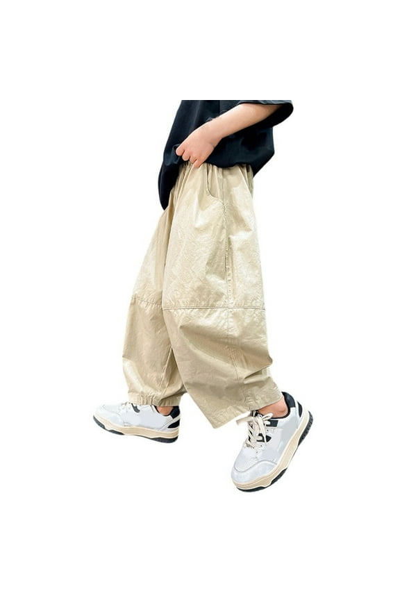 Kids Boys Casual Pants Classic Casual Pants For Boys Loose Fit Casual Pants For Everyday Wear Summer Fall Long Pants Clothes Girls 5-6 Years