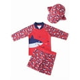 thumbnail image 1 of Kids Boys Chic Cartoon Animals Printed Rash Guard with Hat 3pcs Swimsuit Pool Party Swimwear Beach Bathing Suit (Red Shark, 6), 1 of 4