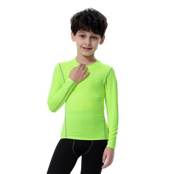 Kids Boys Compression Base Layers Quick Dry Long Sleeve Sports T-Shirts