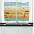 thumbnail image 1 of Kids Boys Curtains 2 Panels Set, African Savannah with Doodle Animals Snake Giraffe Lion Boar Zebra and Crocodile, Window Drapes for Living Room Bedroom, 55W X 39L Inches, Multicolor, by Ambesonne, 1 of 2