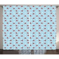 thumbnail image 1 of Ambesonne Cartoon Curtains 2 Panel Set, Helicopters in Sky, 108" x 84", Pale Blue Yellow Ruby, 1 of 3