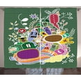 thumbnail image 1 of Ambesonne Cartoon Curtains 2 Panel Set, Monsters and Animals, 108" x 96", Multicolor, 1 of 3