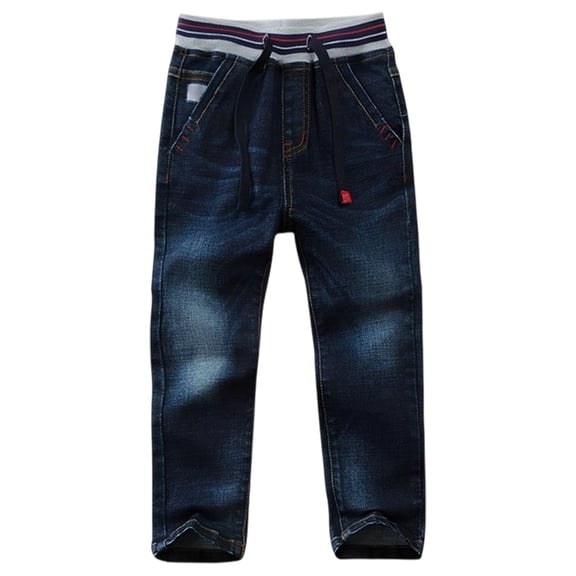 Kids Boys Denim Pants Baggy Cargo Pants Elastic High Waisted Straight with Pocket Loose Fit Casual Preemie Baby Boy Clothes7-8 Years