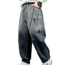 Kids Boys Denim Pants Cargo Joggers Elastic Waist Straight with Pocket Classic Fit Jogger Boys Soccer Shorts 9-10 Years