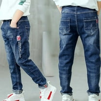 Kids Boys Denim Pants Cargo Joggers High Elastic Waisted Straight with Pocket Classic Fit Jogger Boys Soccer Shorts 6-7 Years
