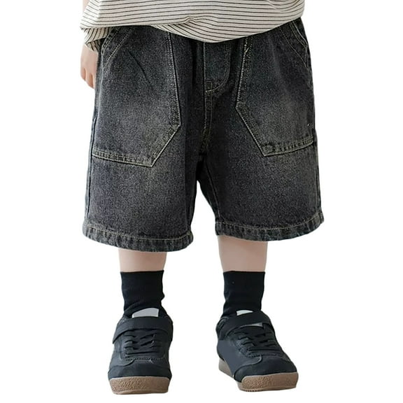 Kids Boys Denim Shorts Fashion Wide Leg Pocket Jean Shorts Boys Summer Clothes 3-4 Years Boys Shorts