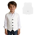 thumbnail image 1 of Kids Boys Dress Shirts White Dress Waistcoat Vest Elegant Adjustable Back Strap School Clothes 5-6 Years, 1 of 7