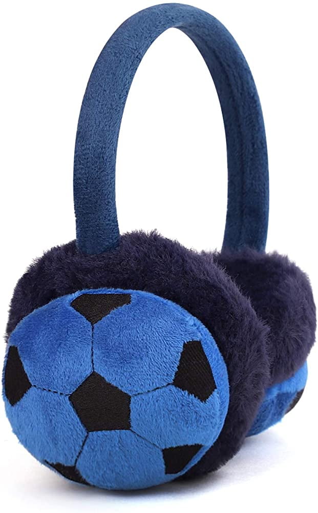 Kids Boys Earmuffs Winter Warm Plush Earmuffs Football Pattern Ear