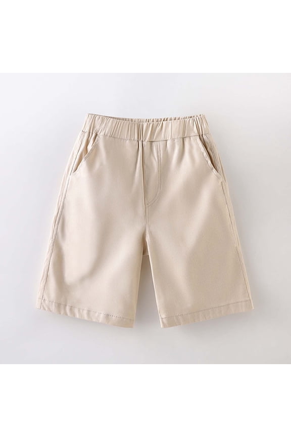 Kids Boys Fashion Khaki Causal Uniform Pants for Girls Boys Clothes Size 7-8 Years