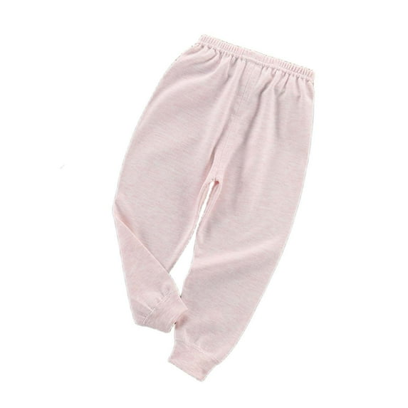 Kids Boys Fleece Sweatpants Cotton Girls Leggings Pants Baby Solid Cotton Single Trousers Pinks 2 Years