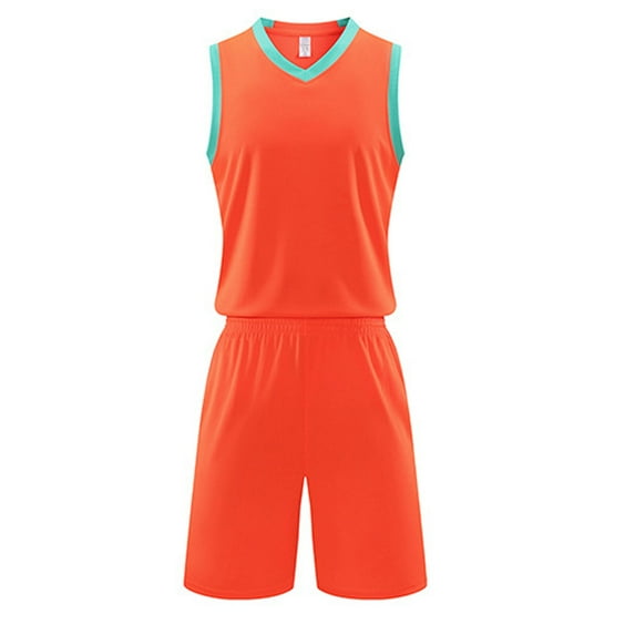 Kids Boys Football Soccer Training Team 2 Pcs Sport Suit Tracksuit Workout Fitness Sportswear Orange 7 Years-8 Years