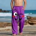 thumbnail image 1 of Kids Boys Funny Wink Face Graphic Joggers Elastic Waist Cotton Soft Sweatpants for Casual Daily Wear, 4-13Y, 1 of 9