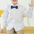 thumbnail image 1 of Kids' Boys Girls(2-15Y) Long Sleeve Button-Down Shirt Cotton School Uniform Shirt with Bow Tie for School & Formal Casual, 1 of 9