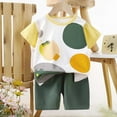 thumbnail image 1 of Kids Boys Girls 2 Piece Summer Outfits Kids Short Sleeve T-Shirts and Elastic Waist Shorts Clothing Sets White 3-4 Years, 1 of 2