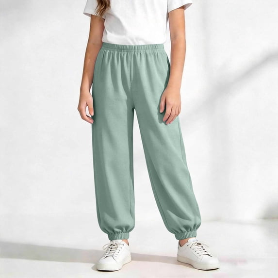 Kids Boys Girls Active Joggers Sweatpants Elastic Waist Athletic Track Pants Comfortable Loose Fit for Running Sports Casual Lounge Everyday Wear Bottoms