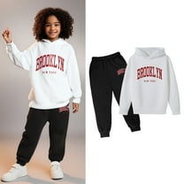 Kids Boys Girls Active Sweatsuit,2 Piece Long Sleeve Letter Pattern Basic Hoodie Sweatpants Set Winter Clothes Boys Jogger Set 3-4 Years