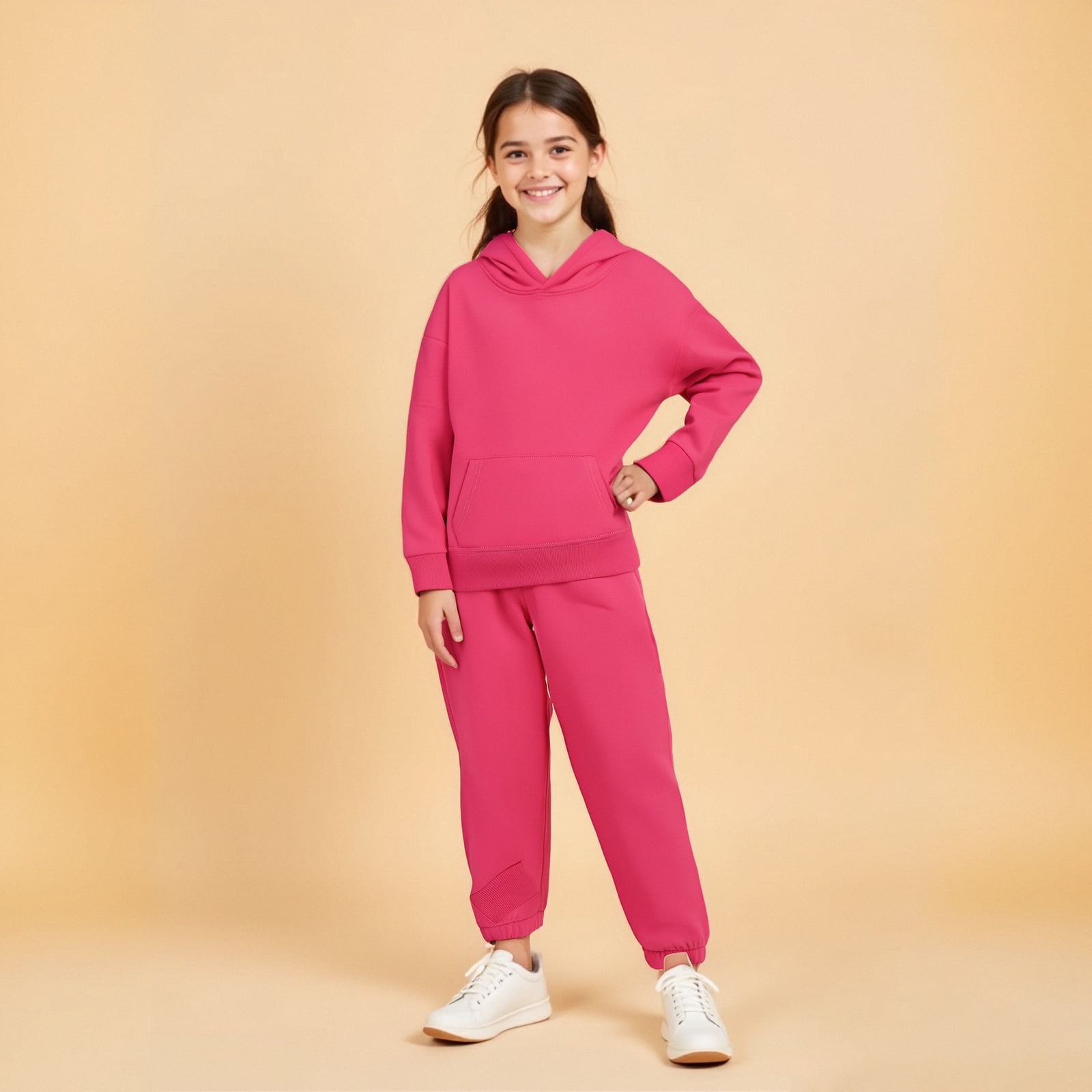 Kids Boys Girls Active Sweatsuit Piece Long Sleeve Red Basic