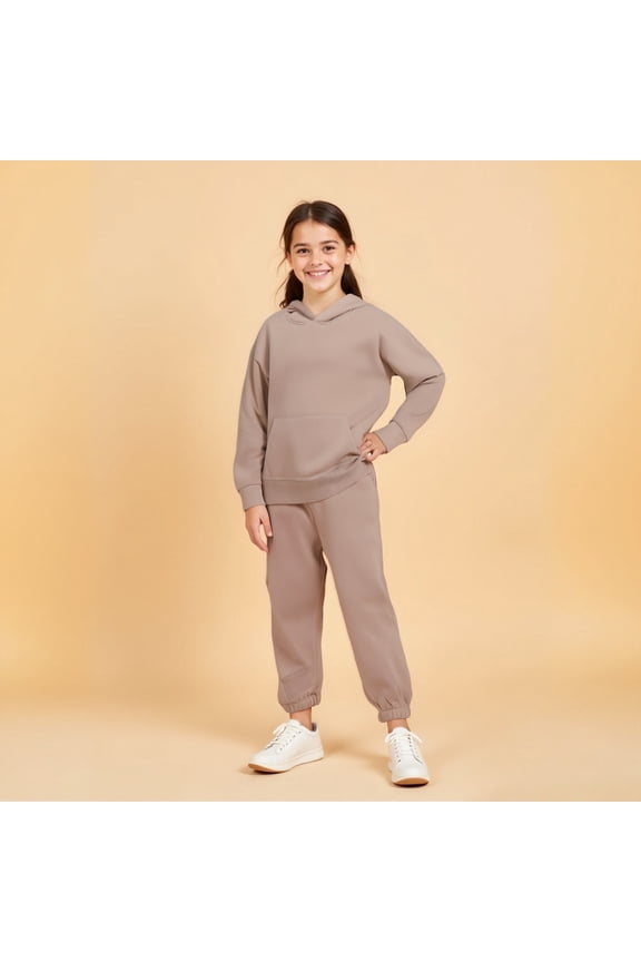 Kids Boys Girls Active Sweatsuit 2 Piece Long Sleeve Solid Basic Hoodie and Active Jogger Pants Winter Clothes Boy Clothes 8-9 Years