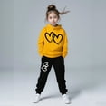 thumbnail image 1 of Kids Boys Girls Active Sweatsuit,2 Piece Long Sleeve Yellow Hooded Sweatshirt Leggings Pants Fall Winter Clothes 4-5 Years Old Girl Clothes Cute&nbsp;Boys Girls&nbsp;Clothing, 1 of 6