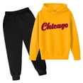 thumbnail image 1 of Kids Boys Girls Active Sweatsuit 2 Piece Long Sleeve Yellow Sweatshirt and Sweatpants Warm Fall Winter Clothes Boys Athletic Sets 9-10 Years, 1 of 2