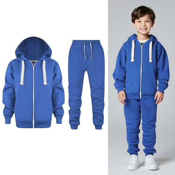 Kids Boys Girls Active Sweatsuit,2PC Long Sleeve Full ZipSky Blue Sweatshirt Jogger Set Fall Winter Clothes Clothes for Kids Girls 5-6 Years Trendy