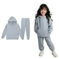 thumbnail image 1 of Kids Boys Girls Active Sweatsuit,2PC Long Sleeve Grey Tracksuit Hoodie and Jogger Pants Warm Fall Winter Clothes Size 8-9 Years Boys Clothes, 1 of 4
