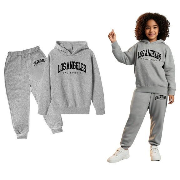 Kids Boys Girls Active Sweatsuit,2PC Long Sleeve Letter Pattern Hoodie and Active Jogger Pants Fall Winter Clothes Preppy Clothes for Girls 4-5 Years