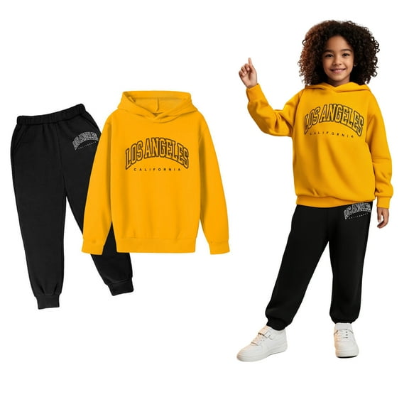 Kids Boys Girls Active Sweatsuit,2PC Long Sleeve Letter Pattern Soft Hoodie Sweatpants Joggers Set Fall Clothes Kids 3-4 Years Boys Clothes