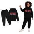 thumbnail image 1 of Kids Boys Girls Active Sweatsuit,2PC Long Sleeve Letter Pattern Tracksuit Pullover Hoodie Leggings Pants Warm Fall Winter Clothes Girls Clothes Size 7-8 Years, 1 of 3