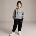 thumbnail image 1 of Kids Boys Girls Active Sweatsuit,2PC Long Sleeve Silver Hoodie Sweatshirt and Active Jogger Pants Warm Fall Winter Clothes Teen Girl Trendy Clothes 5-6 Years Cute&nbsp;Boys Girls&nbsp;Clothing, 1 of 6