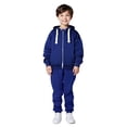 thumbnail image 1 of Kids Boys Girls Active Sweatsuit 2PC Long Sleeve Zip up Blue Pullover Hoodie Sweatpants Joggers Set Warm Fall Winter Clothes Preppy Clothes for Girls 9-10 Years Kids Clothing, 1 of 7