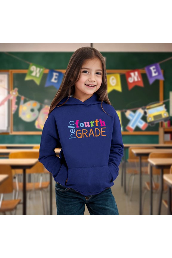 Kids Boys Girls Autumn WInter School Season Fourth Grade Letter Printed Long Sleeve Hoodie Warm And Comfortable Tops Children's Clothing Boys Large Sweatshirt Thing 1 Hoodie Kids Get That Outta Here