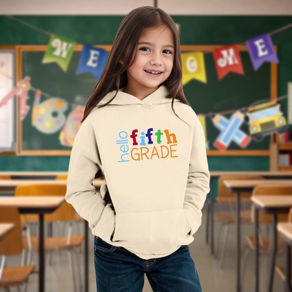 Kids Boys Girls Autumn WInter School Season Kindergarten Letter Printed Long Sleeve Hoodie Warm and Comfortable Tops Children's Clothing Big Boys Sweatshirts Sweaters for Baby Boys Light Kids Hoodie