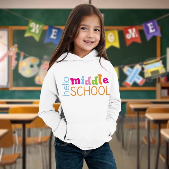 Kids Boys Girls Autumn WInter Season Kindergarten Letter Printed Long Sleeve Hoodie Warm And Comfortable Tops Children's Clothing Youth Large Baby Zip up Oversized Hoodie Blanket for Kids Hoodie Trim