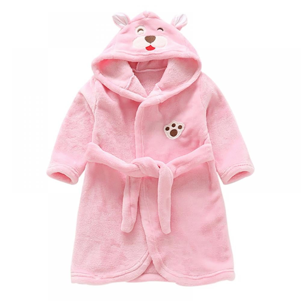 Kids Boys Girls Bath Cover up with Belt, Cute Hooded Design,12 Month-7 ...